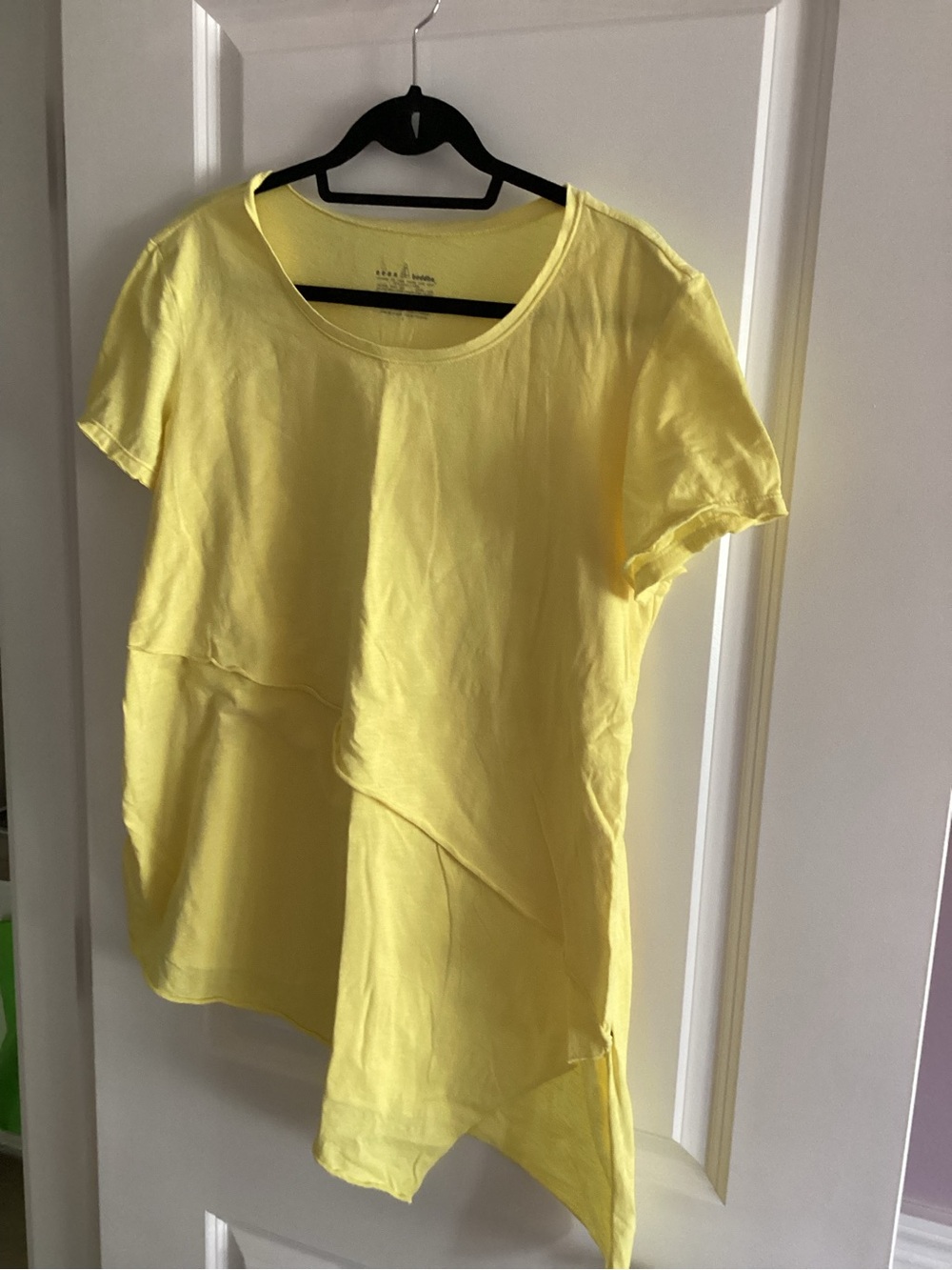 neon buddha Yellow Asymmetric Short Sleeve Tee